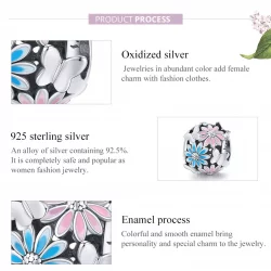Charms Typu Pandora Jasne stokrotki - SCC1837