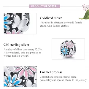 Charms Typu Pandora Jasne stokrotki - SCC1837