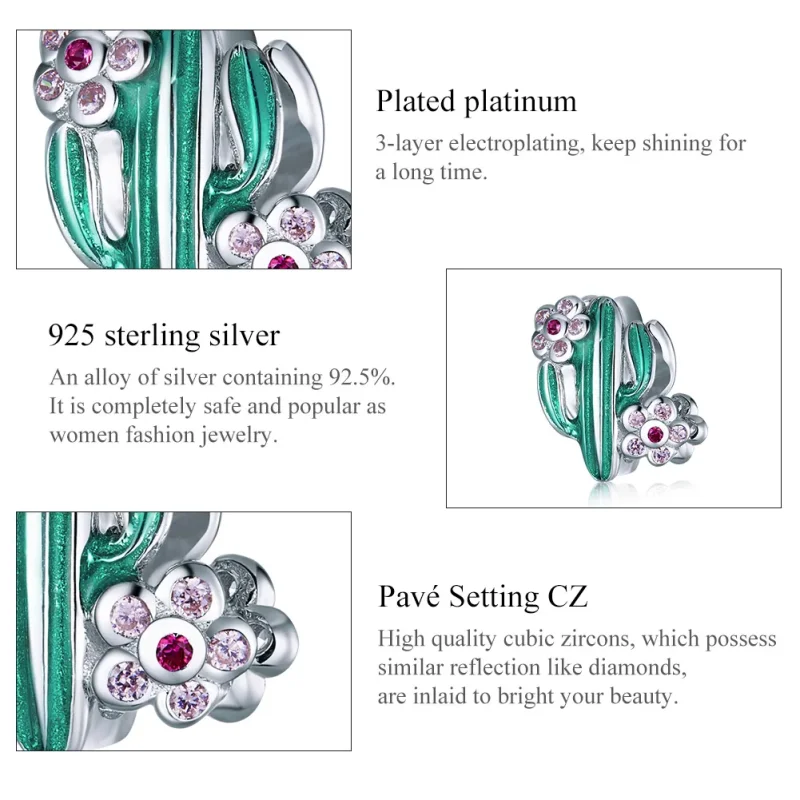 (zdjęcie do) Charms Typu Pandora Kaktus - BSC261 - Wyświetl 7