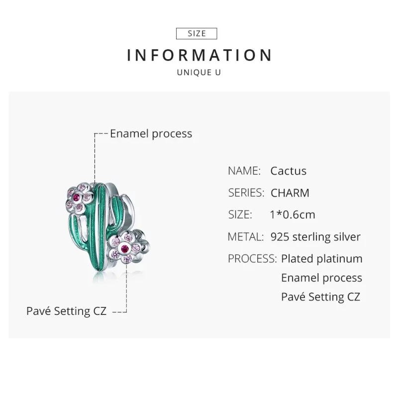 (zdjęcie do) Charms Typu Pandora Kaktus - BSC261 - Wyświetl 8