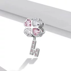 Charms Typu Pandora Klucz koniczyny serca - SCC2123
