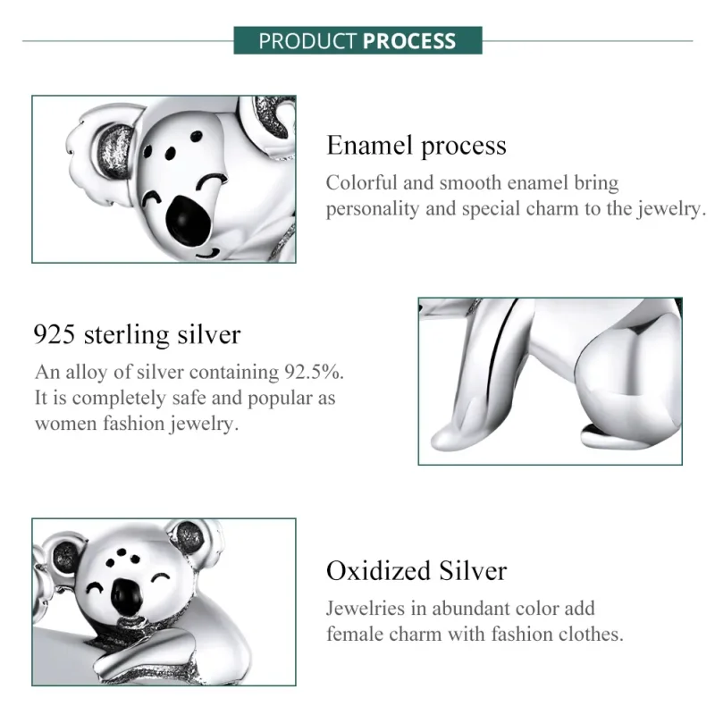 (zdjęcie do) Charms Typu Pandora Koala z dzieckiem - BSC260 - Wyświetl 7
