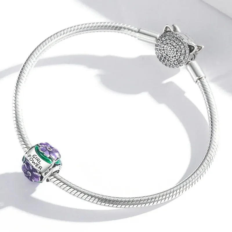 (zdjęcie do) Charms Typu Pandora Kobieca Moc - Fiolet - SCC2140 - Wyświetl 3