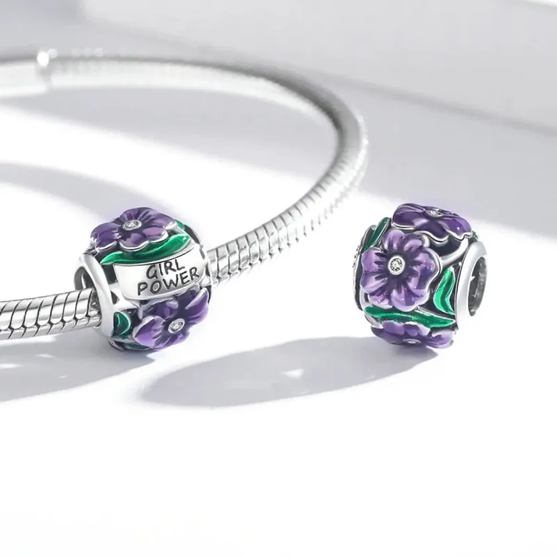 (zdjęcie do) Charms Typu Pandora Kobieca Moc - Fiolet - SCC2140 - Wyświetl 4