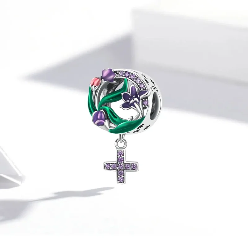 (zdjęcie do) Charms Typu Pandora Kobieca Moc - Kwiatowy Krzyż - SCC2142 - Wyświetl 2