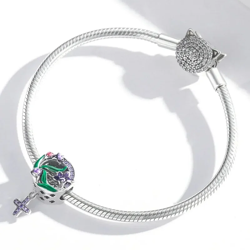 (zdjęcie do) Charms Typu Pandora Kobieca Moc - Kwiatowy Krzyż - SCC2142 - Wyświetl 3