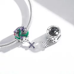 Charms Typu Pandora Kobieca Moc - Kwiatowy Krzyż - SCC2142