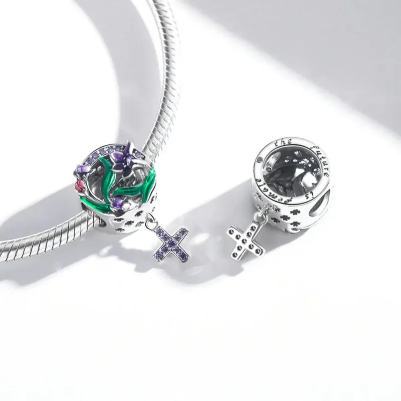 (zdjęcie do) Charms Typu Pandora Kobieca Moc - Kwiatowy Krzyż - SCC2142 - Wyświetl 4