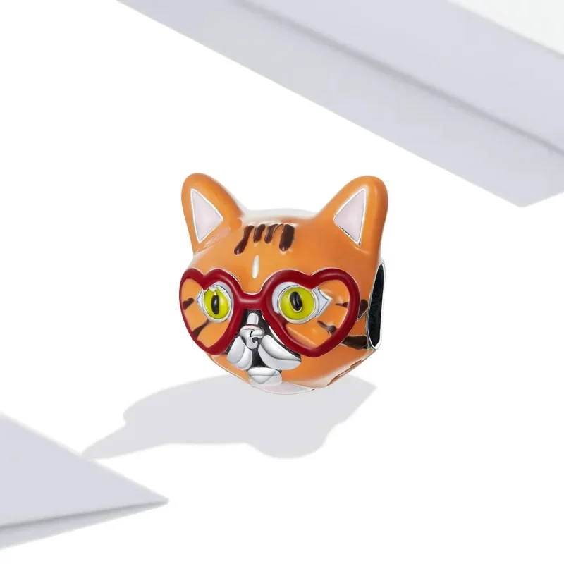 (zdjęcie do) Charms Typu Pandora Kochany Duży Pomarańczowy Kot - SCC2092 - Wyświetl 2