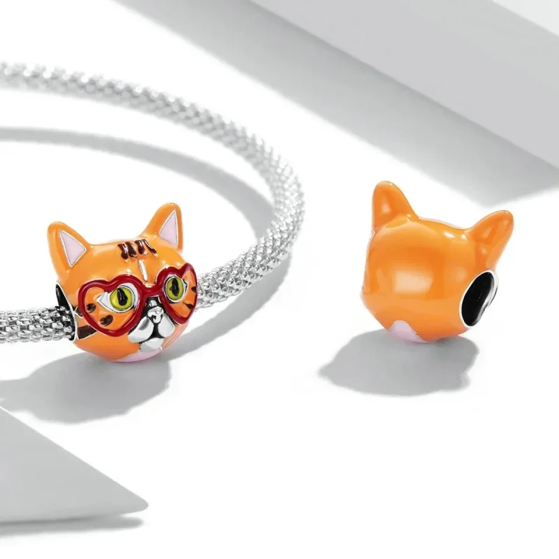 (zdjęcie do) Charms Typu Pandora Kochany Duży Pomarańczowy Kot - SCC2092 - Wyświetl 4