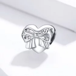 Charms Typu Pandora kokardka i miłość serca - BSC381