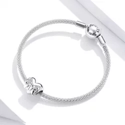 Charms Typu Pandora kokardka i miłość serca - BSC381