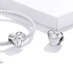 Charms Typu Pandora kokardka i miłość serca - BSC381