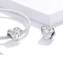 Charms Typu Pandora kokardka i miłość serca - BSC381