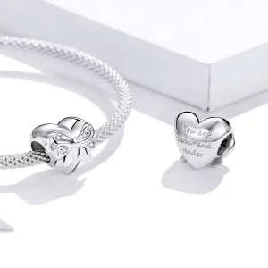 Charms Typu Pandora kokardka i miłość serca - BSC381