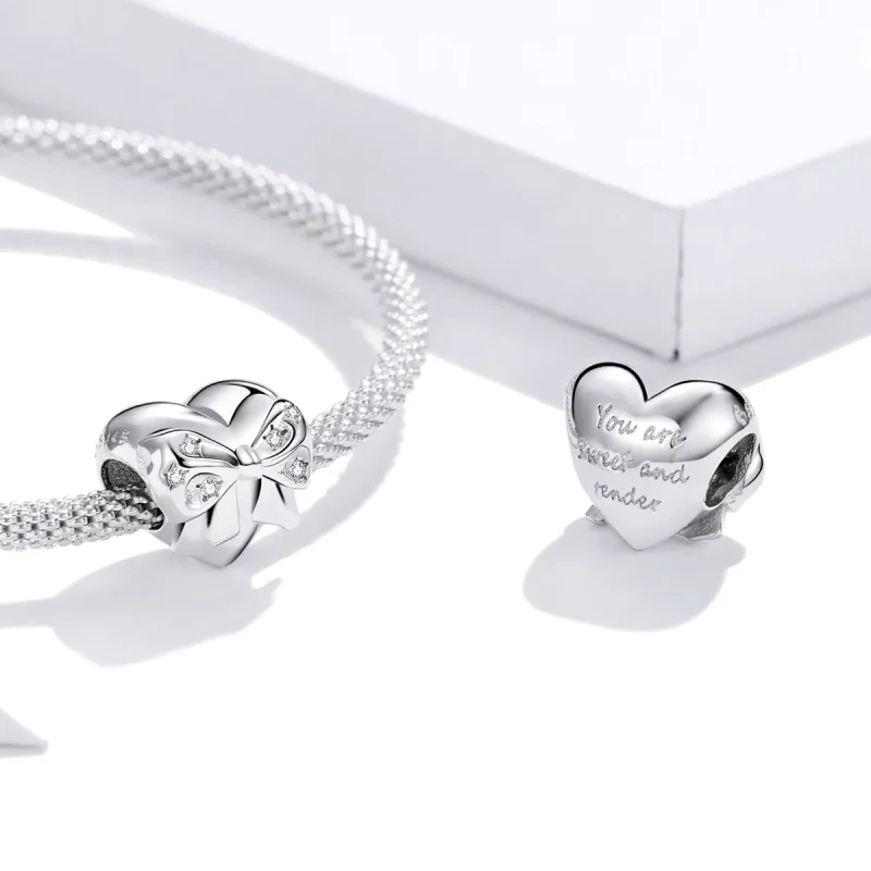 (zdjęcie do) Charms Typu Pandora kokardka i miłość serca - BSC381 - Wyświetl 4