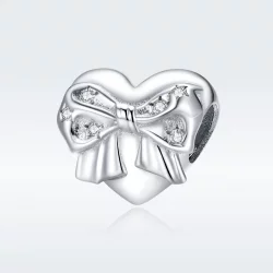 Charms Typu Pandora kokardka i miłość serca - BSC381