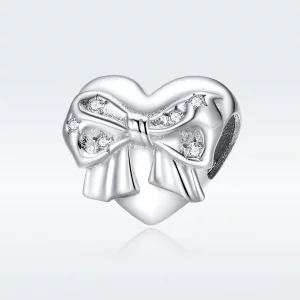 Charms Typu Pandora kokardka i miłość serca - BSC381