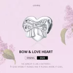 Charms Typu Pandora kokardka i miłość serca - BSC381