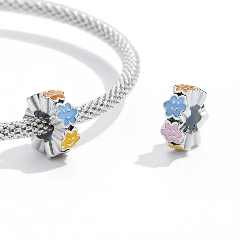 (zdjęcie do) Charms Typu Pandora Kolorowa chmura Smiley Face - SCC2188 - Wyświetl 3
