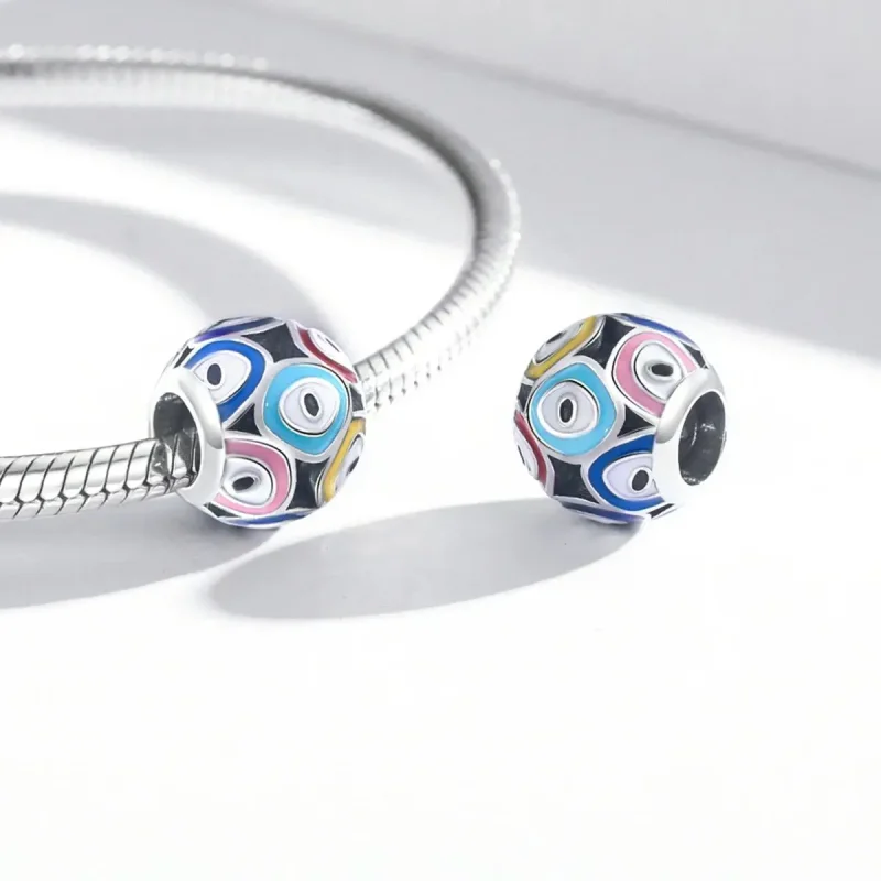 (zdjęcie do) Charms Typu Pandora Kolorowe diabelskie oko - BSC585 - Wyświetl 4