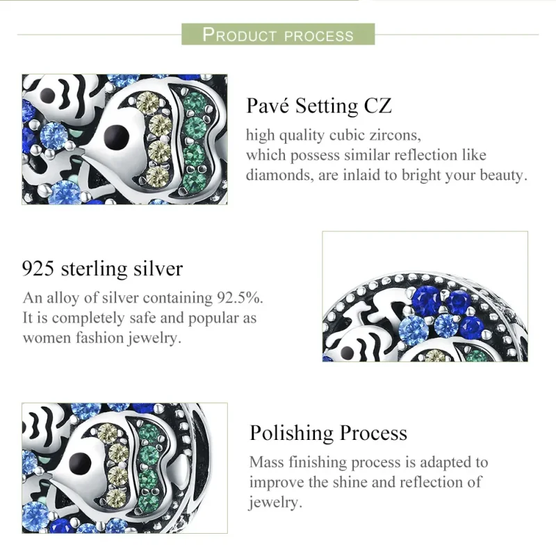 (zdjęcie do) Charms Typu Pandora Kolorowe ryby podwodnego świata - SCC764 - Wyświetl 7