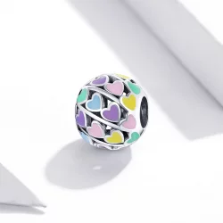Charms Typu Pandora Kolorowe serca - SCC1758