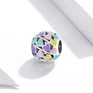 Charms Typu Pandora Kolorowe serca - SCC1758