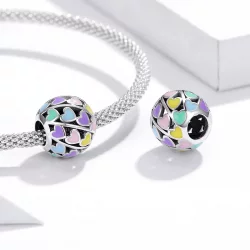 Charms Typu Pandora Kolorowe serca - SCC1758