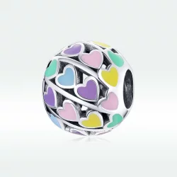Charms Typu Pandora Kolorowe serca - SCC1758