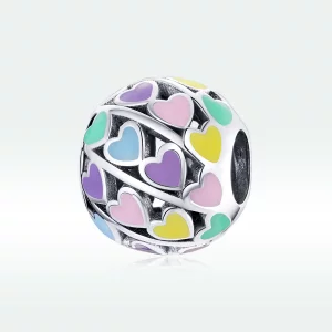 Charms Typu Pandora Kolorowe serca - SCC1758