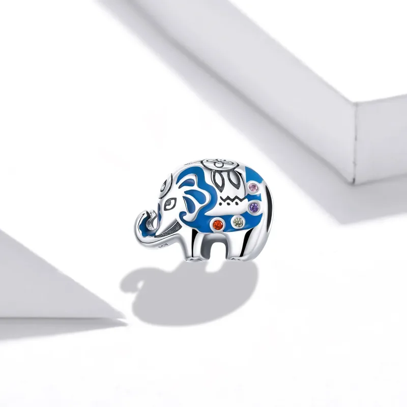 (zdjęcie do) Charms Typu Pandora Kolorowy mały słoń - SCC1821 - Wyświetl 2