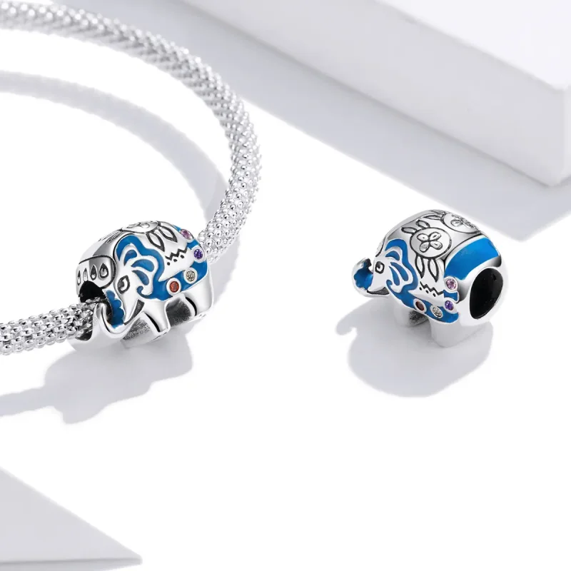 (zdjęcie do) Charms Typu Pandora Kolorowy mały słoń - SCC1821 - Wyświetl 4