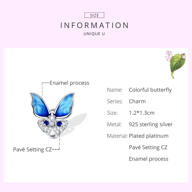 (zdjęcie do) Charms Typu Pandora Kolorowy motyl - BSC405 - Wyświetl 7