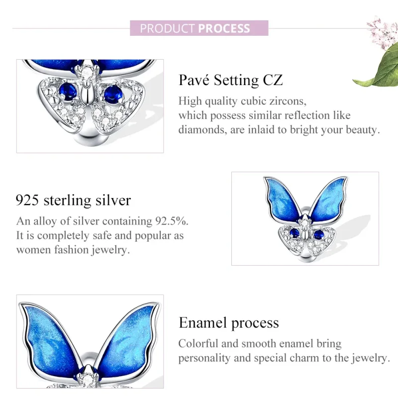 (zdjęcie do) Charms Typu Pandora Kolorowy motyl - BSC405 - Wyświetl 8