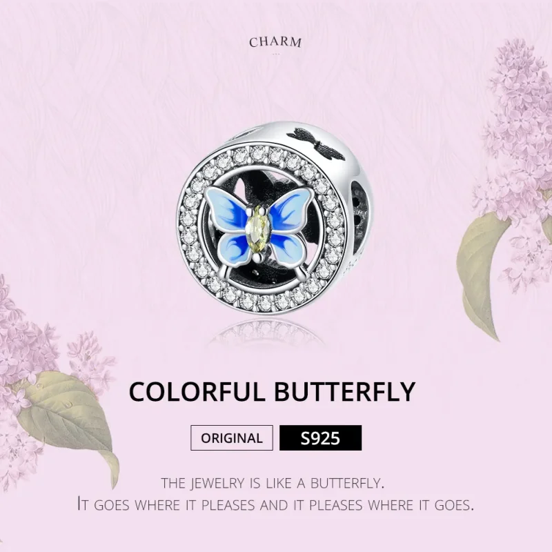(zdjęcie do) Charms Typu Pandora Kolorowy motyl - SCC1682 - Wyświetl 6