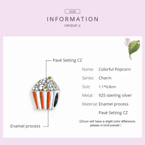 Charms Typu Pandora Kolorowy popcorn - SCC1596