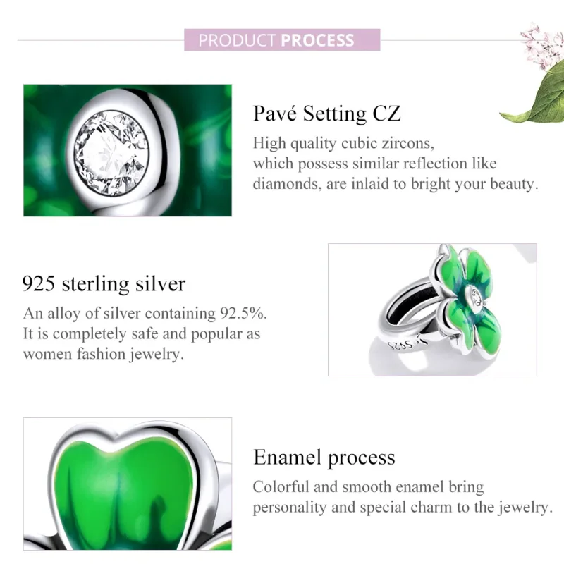 (zdjęcie do) Charms Typu Pandora Koniczyna szczęścia - SCC1749 - Wyświetl 8