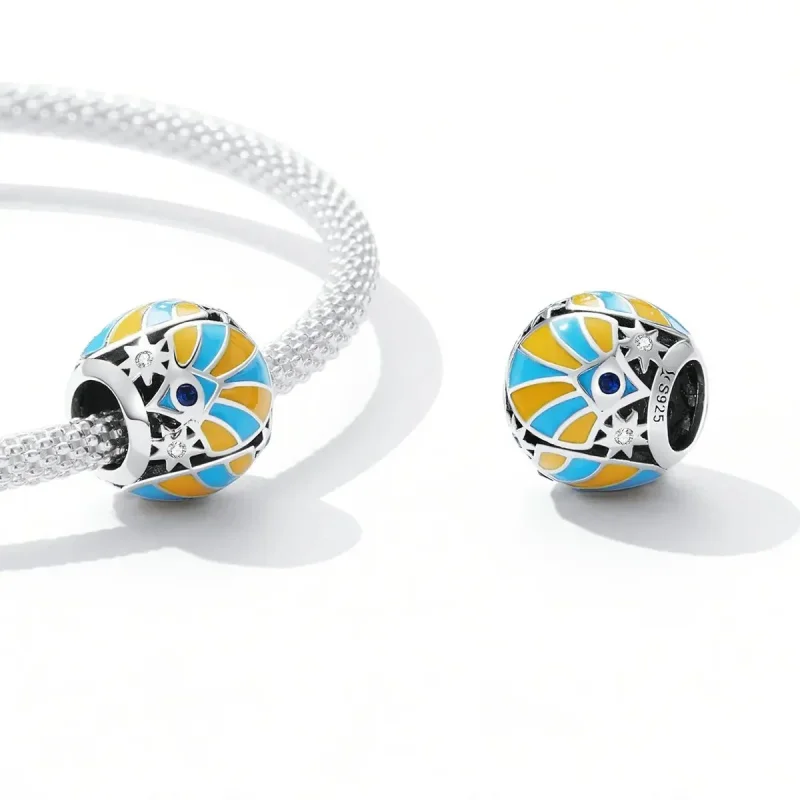 (zdjęcie do) Charms Typu Pandora Kontrastujący kolor Mans Star Eyes - SCC2201 - Wyświetl 4