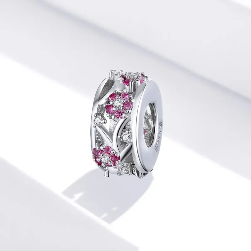 (zdjęcie do) Charms Typu Pandora Koraliki Kwiat Śliwy - BSC255 - Wyświetl 2