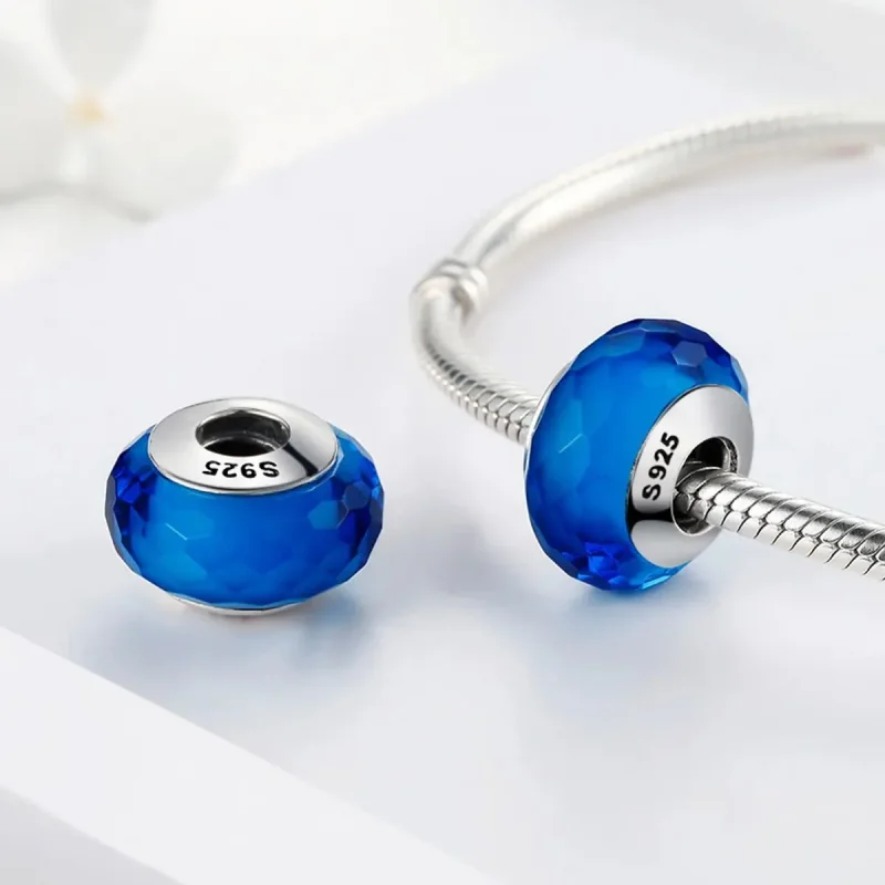 (zdjęcie do) Charms Typu Pandora Koraliki ze szkła Murano w kolorze niebieskim - SCZ037 - Wyświetl 4
