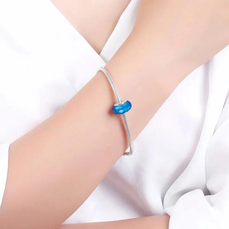 (zdjęcie do) Charms Typu Pandora Koraliki ze szkła Murano w kolorze niebieskim - SCZ037 - Wyświetl 5