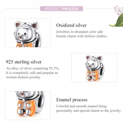 Charms Typu Pandora Kosmiczny Niedźwiedź - SCC1693