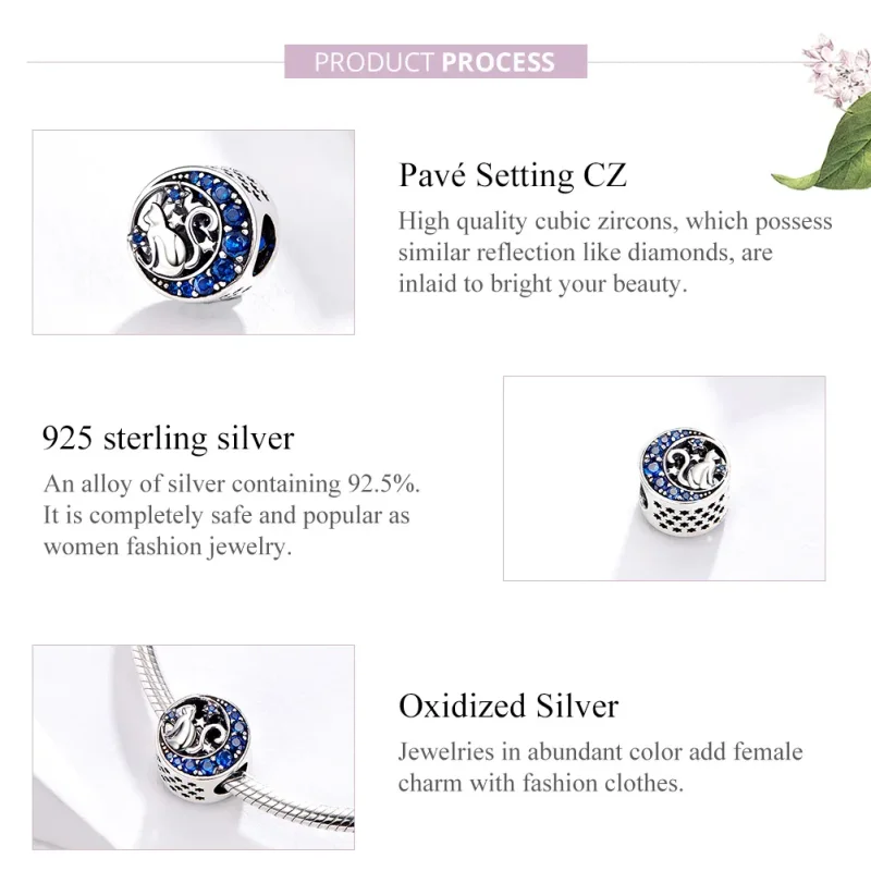 (zdjęcie do) Charms Typu Pandora Kotek na księżycu - SCC1204 - Wyświetl 4