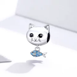 Charms Typu Pandora Kotek Z Rybą - BSC226