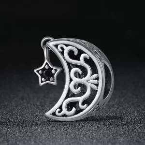 Charms Typu Pandora Księżyc i gwiazda - SCC483