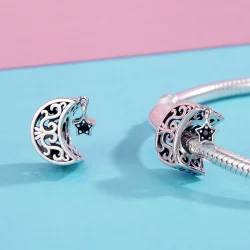 Charms Typu Pandora Księżyc i gwiazda - SCC483