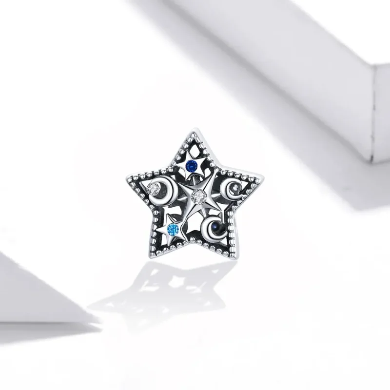 (zdjęcie do) Charms Typu Pandora Księżyc i gwiazdy - BSC441 - Wyświetl 2
