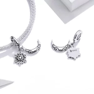 Charms Typu Pandora księżyc Lotus - SCC1826