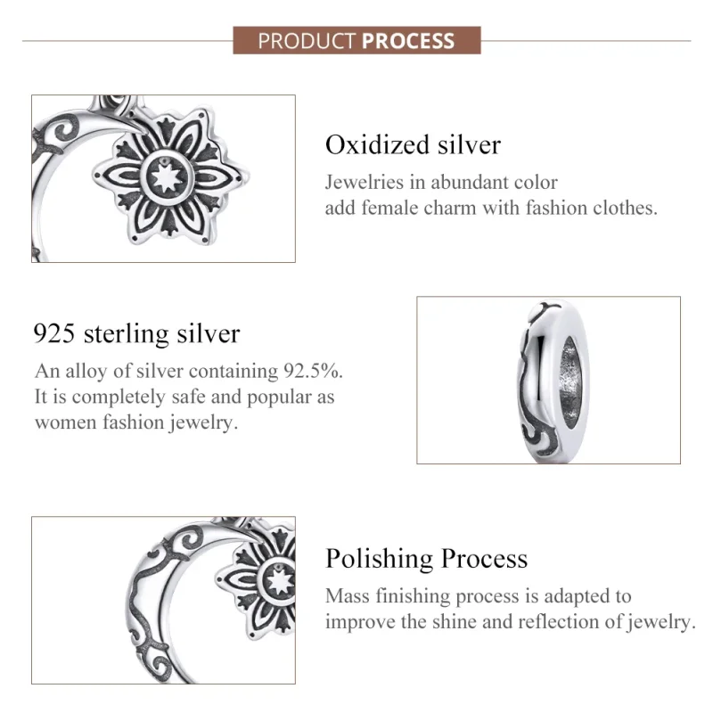 (zdjęcie do) Charms Typu Pandora księżyc Lotus - SCC1826 - Wyświetl 7